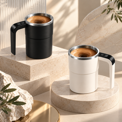 Brewwa Pro advanced magnetic stirring mug with digital temperature display